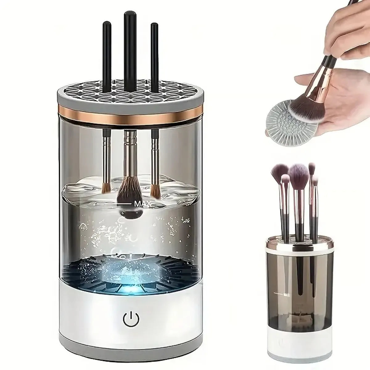 Limpiador de brochas de maquillaje eléctrico