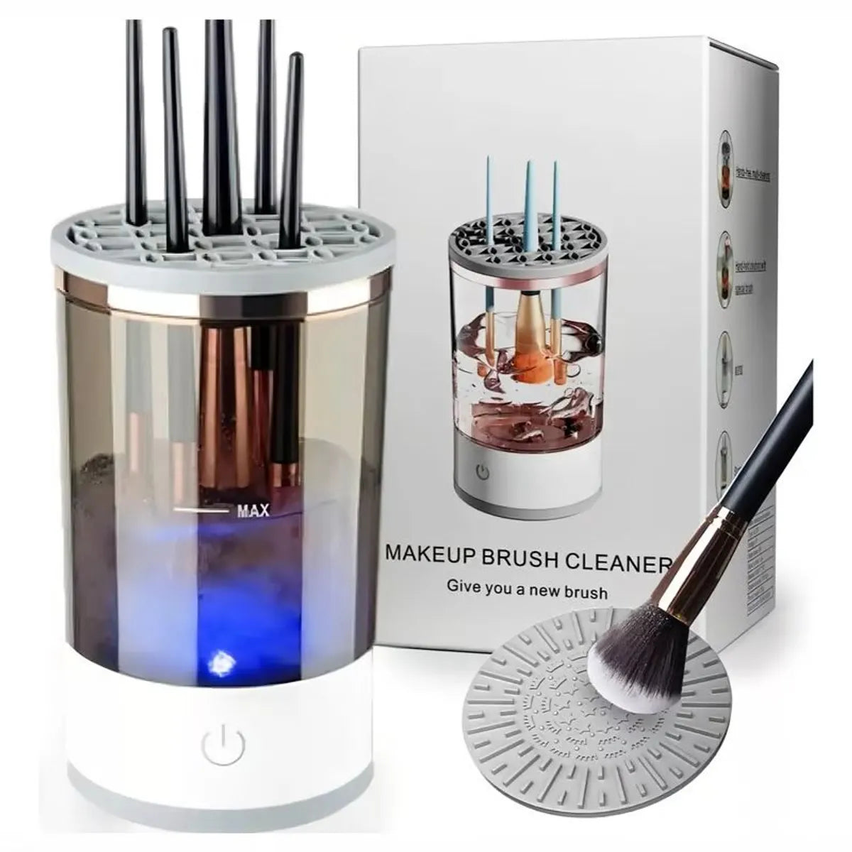 Limpiador de brochas de maquillaje eléctrico