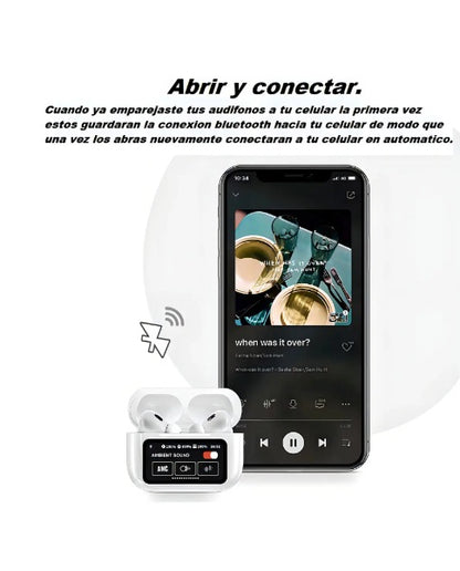 Audífonos Bluetooth Con Pantalla Inalámbricos Blancos