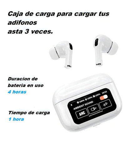 Audífonos Bluetooth Con Pantalla Inalámbricos Blancos