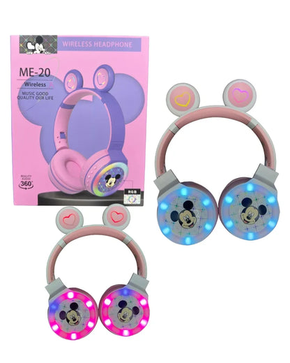 Audífonos Diadema Inalámbricos-Minnie-Mickey-luces interactivas