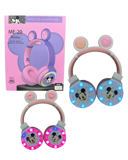 Audífonos Diadema Inalámbricos-Minnie-Mickey-luces interactivas