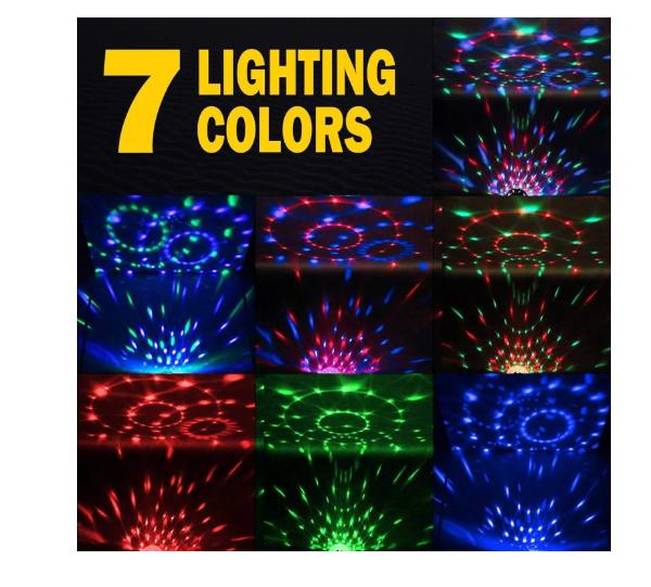 Bola Disco Luz Ritmica Remoto 7 Modos Luces