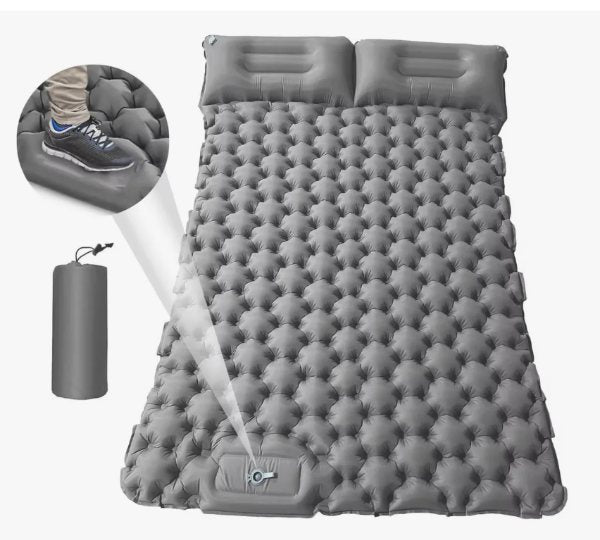 Colchón Inflable Doble Para Acampar, Colchoneta Autoinflable