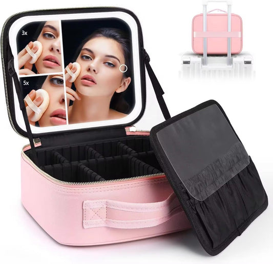 Cosmetiquera con espejo Luz led