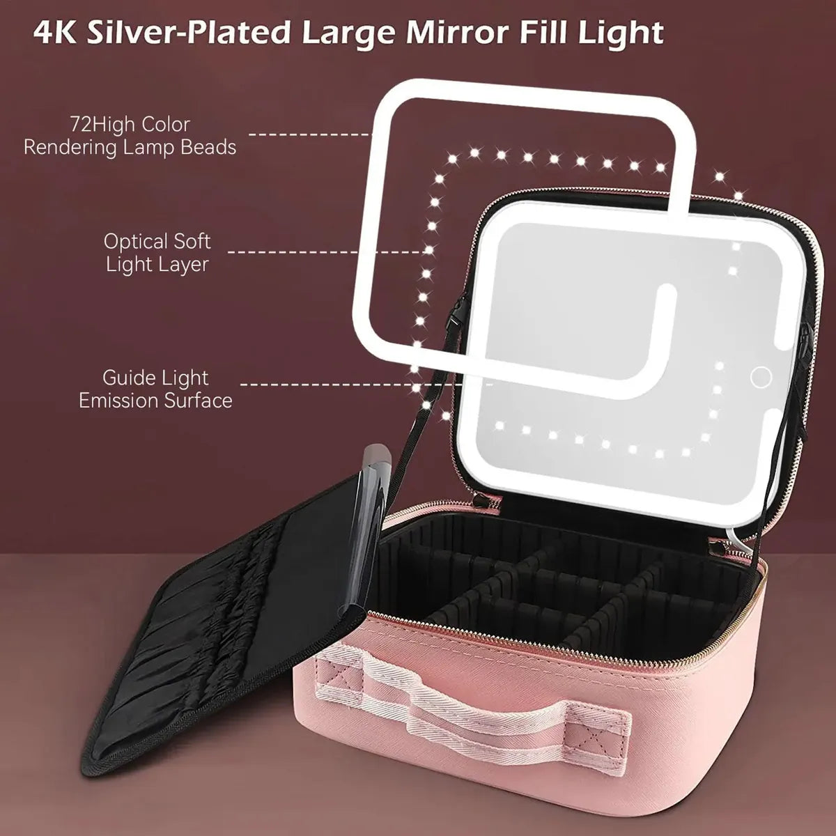 Cosmetiquera con espejo Luz led