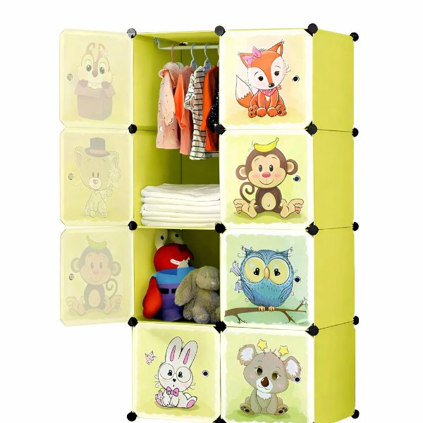 Cajas Organizador De Ropa Colgar Estante Closet Armario Niño Color verde