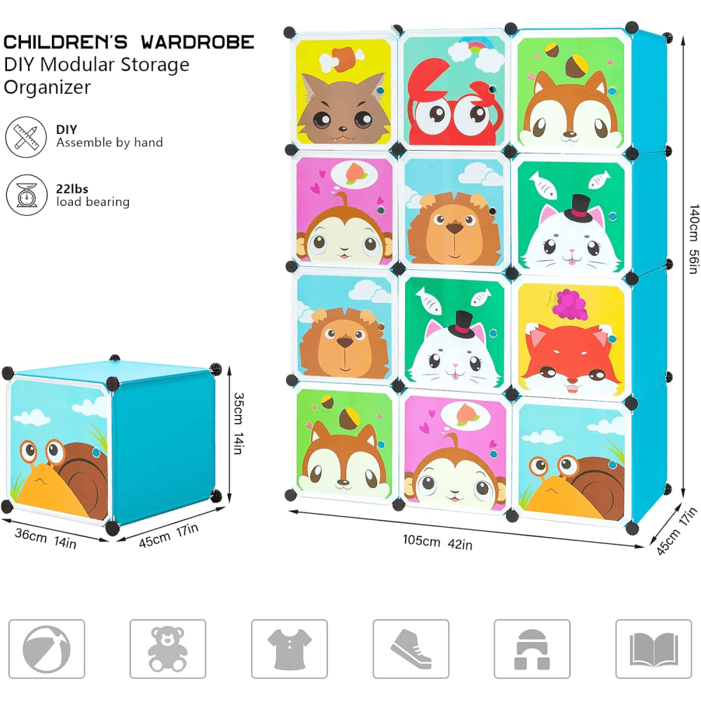 Cajas Organizador De Ropa Colgar Estante Closet Armario Niño Color verde