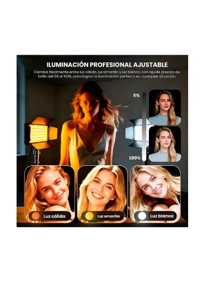 Panel De Luz Pro Led Para Fotografia y Videos RGB
