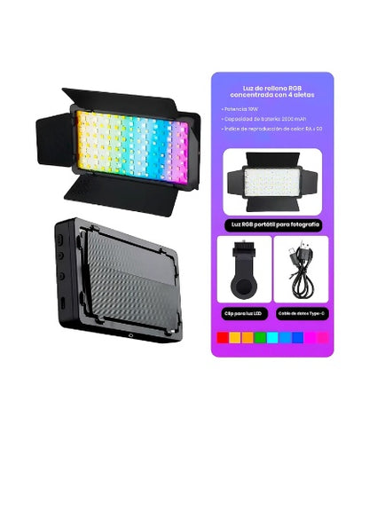 Panel De Luz Pro Led Para Fotografia y Videos RGB