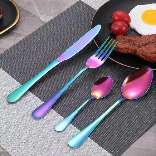 Juego de cubiertos tornasol en estuche de huevo